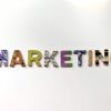 multicolored marketing freestanding letter