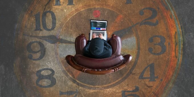 brown analog clock
